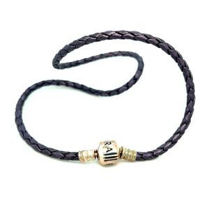 Pandora Purple Leather Double Cord Bracelet
